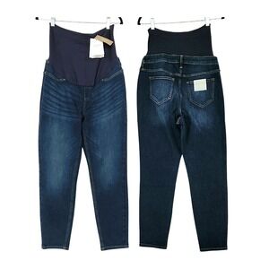 Seraphine Over Bump‎ Maternity Jeans 12 Kai Skinny Leg Indigo Blue Pregnancy NEW
